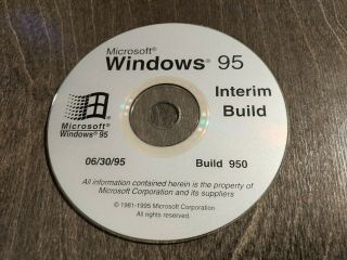 Ultra Rare: Microsoft Windows 95 Codename Chicago Build 950 R - 2 Pre - Rtm Rc/beta