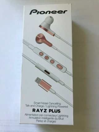 Pioneer Rayz Plus Lightning - Powered Earphones - Rose Gold - Open Box Rarely