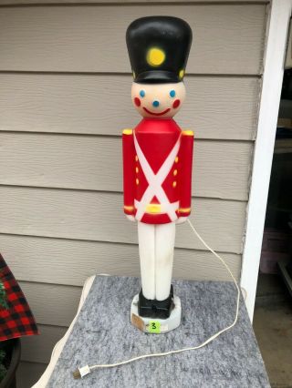 VINTAGE CHRISTMAS EMPIRE TOY SOLDIER NUTCRACKER BLOW MOLD LIGHTED 024590 3 RARE 2