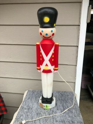 VINTAGE CHRISTMAS EMPIRE TOY SOLDIER NUTCRACKER BLOW MOLD LIGHTED 024590 3 RARE 3