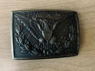 Rare Civil War U.  S.  Rectangular Eagle Belt Plate United States
