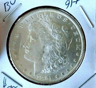 Morgan Silver Dollar 1891 P Blazing Gem Bu Rare Date Stunning Coin