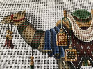 RARE Rebecca Wood Nativity Camel Hand Painted Needlepoint Canvas Christmas 615 - E 3