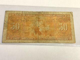 1937 CANADA $50 Fifty Dollars,  George VI,  Gordon - Towers,  Rare Banknote 2