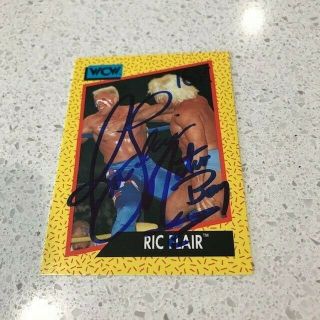 Ric Flair Nature Boy Signed Autographed Rare 1991 Wcw Card 46