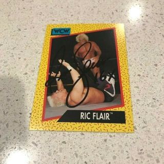 Ric Flair Nature Boy Signed Autographed Rare 1991 Wcw Card 43 C