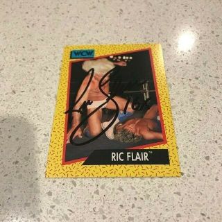 Ric Flair Nature Boy Signed Autographed Rare 1991 Wcw Card 41 B