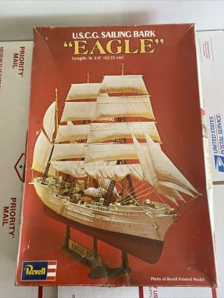 Rare 1975 Version Revell U.  S.  C.  G.  Sailing Bark Eagle Plastic Model Kit H - 347