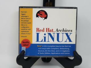 Rare Vintage Red Hat Linux October 1996 Internet Archive 4 Disc Cd Set