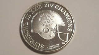 Rare Pittsburgh Steelers Nfl - Bowl Champs Ix X Xiii 1oz Silver Round Bu