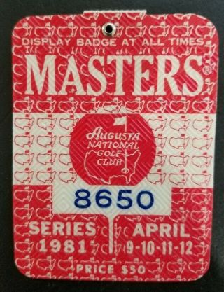 1981 Masters Badge Augusta National Golf Tom Watson Wins (2 Available)