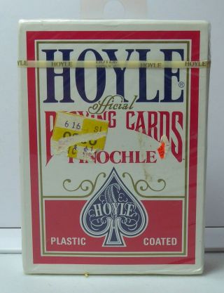 Vintage Hoyle Pinochle Playing Cards Nevada Finish Plastic Coated
