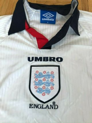 Vintage England 1997 - 1999 Home Football Shirt Soccer Jersey Medium 3