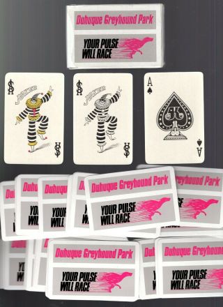 Deck Of Playing Cards Dubuque Greyhound Park Iowa W Jokers Vintage Dog Race