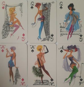 Swap Cards Vintage Ladies - Set Of 6 Vintage " Pin Up Girl Art "