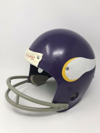 Vintage Rawlings Minnesota Vikings Nfl 2 Bar Football Helmet Large Hnfl Usa