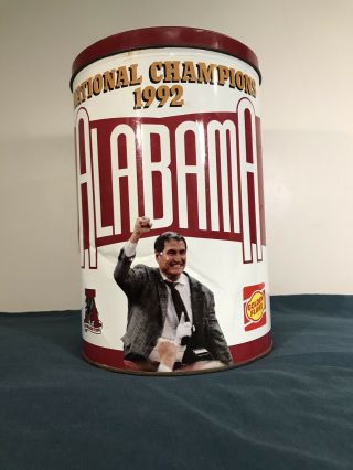 1992 Alabama Crimson Tide Golden Flake National Champions Tin Can - (some Damage)