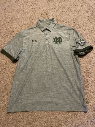 Notre Dame Nd Football Under Armour 2016 Shamrock Series Polo Shirt Size Large