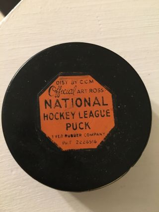 Rare Vintage 1962 - 64 Art Ross Converse Hockey Puck Detroit Red Wings Nhl