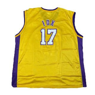 Vintage Rick Fox LA LAKERS Basketball Champion Jersey Size 48 NBA Home Yellow 2