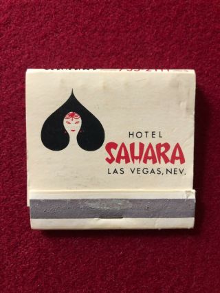 Vintage Hotel Sahara Las Vegas Nevada Motel Matchbook Match Box Matches