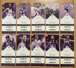 2015 - 2016 Nba Los Angeles Lakers Full Tickets - Kobe Bryant Final Season