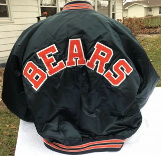 Vtg 1980s Chicago Bears Stadium Club Nfl Football Nylon Satin Jacket Xl Usa