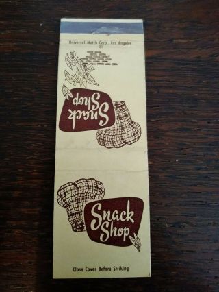 Vintage Matchcover: Snack Shop Restaurants,  Santa Ana Anaheim Orange,  Ca 06