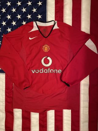 Vintage Nike Manchester United Long Sleeve Home Jersey Size M 2004/2006