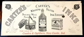 Advertising Blotter For Carter’s Inks Castle,  Indiana In