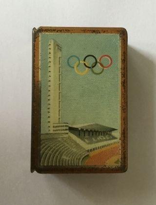 1952 Olympic Games Helsinki Vintage Brass Matchbox Holder