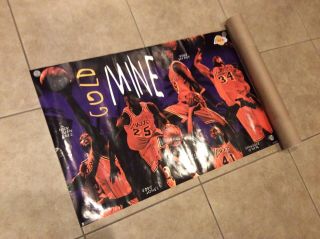 1996 La Lakers Kobe Bryant Rookie Season Costacos Gold Mine Poster 1st Ann 12621