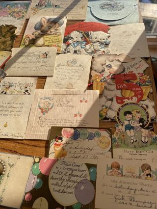 24 Vintage Birthday Cards 50s 60s Paper Crafts Die Cut Embossed