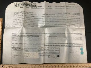 1862 Vellum Property Deed - Philadelphia Pa Kleisz Branson