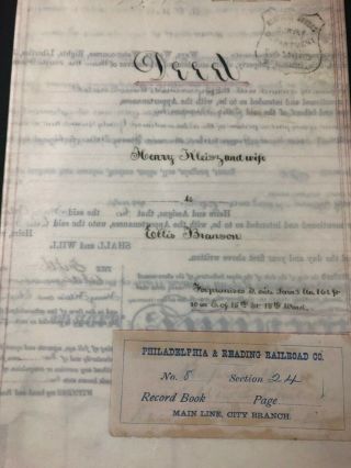 1862 Vellum Property Deed - Philadelphia PA Kleisz Branson 2
