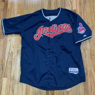 Cleveland Indians Navy Majestic Jersey Stitched Chief Wahoo Patch 52 Authentic