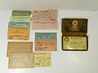 Vintage Letters And Personal Documents Auto Registration Rail Road Pass 1930 