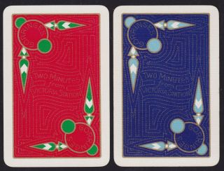 2 Single Vintage Swap/playing Cards Uk Art Deco Advert For Gorringes Dept.  Store