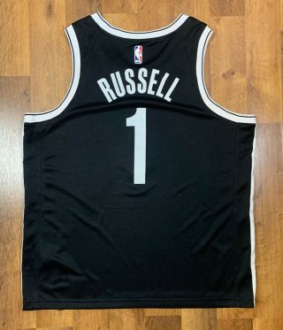 Nike Men ' s XL 52 D ' Angelo Russell Brooklyn Nets Swingman Jersey,  Black 2