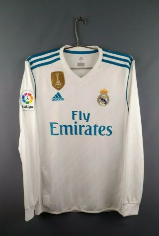 Real Madrid Jersey Small 2018 Long Sleeve Shirt B31106 Football Adidas Ig93