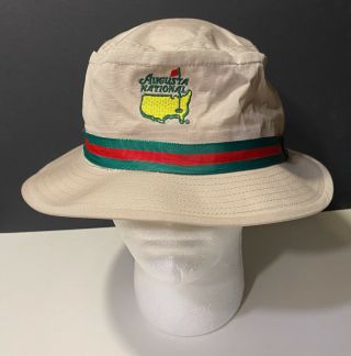 Vintage Augusta National Golf Club Members Tan Bucket Hat Not Masters Size L