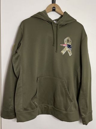 Nike Patriots Salute To Armed Forces On - Field Dri - Fit Therma Hoodie Mens Sz L