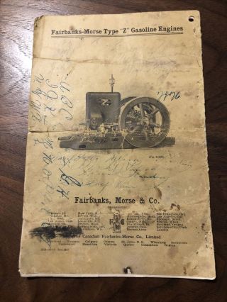 Instructions No 2407 Operating Fairbanks - Morse Hit & Miss Gasoline Engine 1915 2