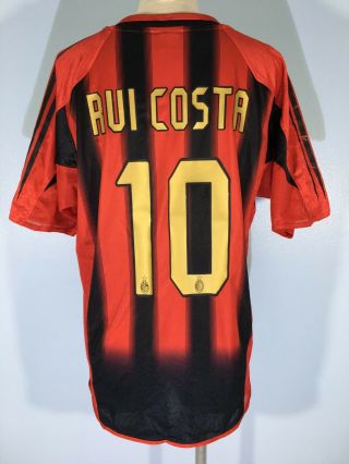 Rui Costa Ac Milan Adidas 2004 Italy Home Football Shirt Soccer Tee Jersey M
