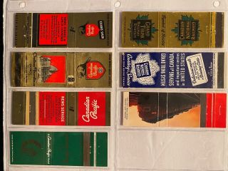 (7) Vintage Railroad Cn Canadian National Railway Pacific Matchbook Covers