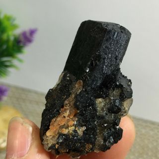 Top Natural Rough Black Tourmaline Crystal Cluster Mineral Specimen 35g A2422