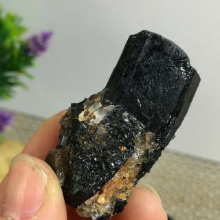 Top Natural Rough Black Tourmaline Crystal Cluster Mineral Specimen 35g a2422 3