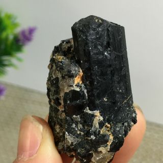 Top Natural Rough Black Tourmaline Crystal Cluster Mineral Specimen 35g A2421