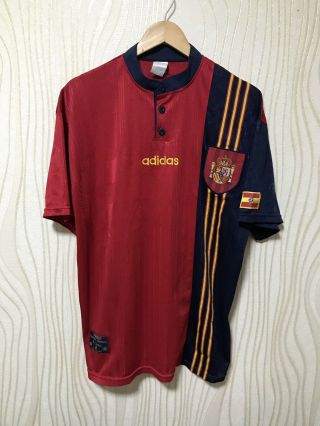 Spain 1996 1997 1998 Adidas Home Football Soccer Shirt Jersey Camiseta