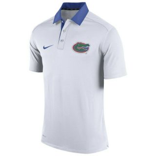 Florida Gators Football Nike Dri - Fit Coaches Sideline Polo Shirt White Golf $75